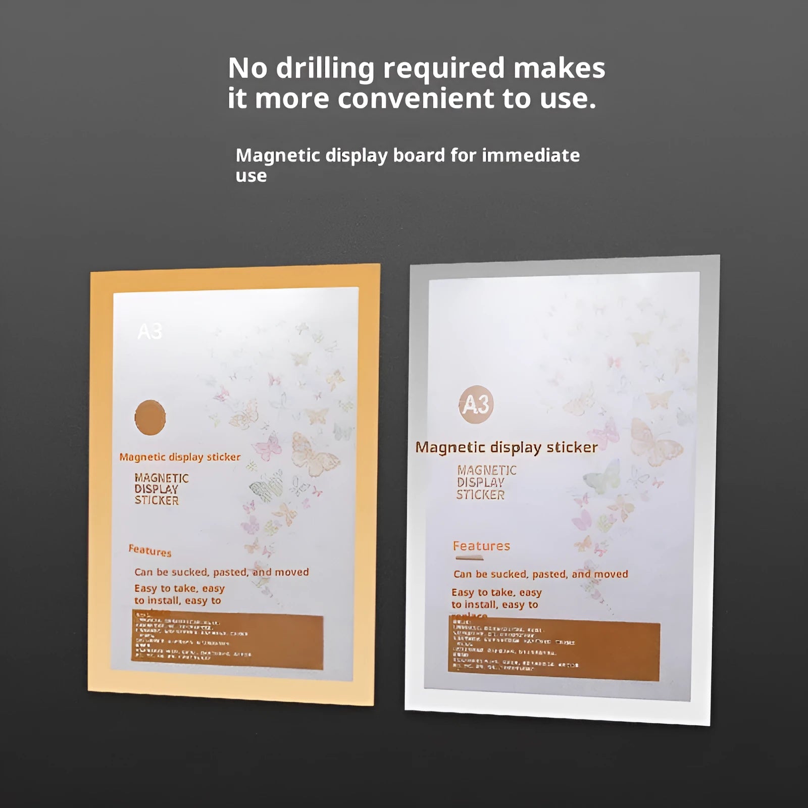 PVC magnetic photo frame rectangle American style in beech colour for wall display