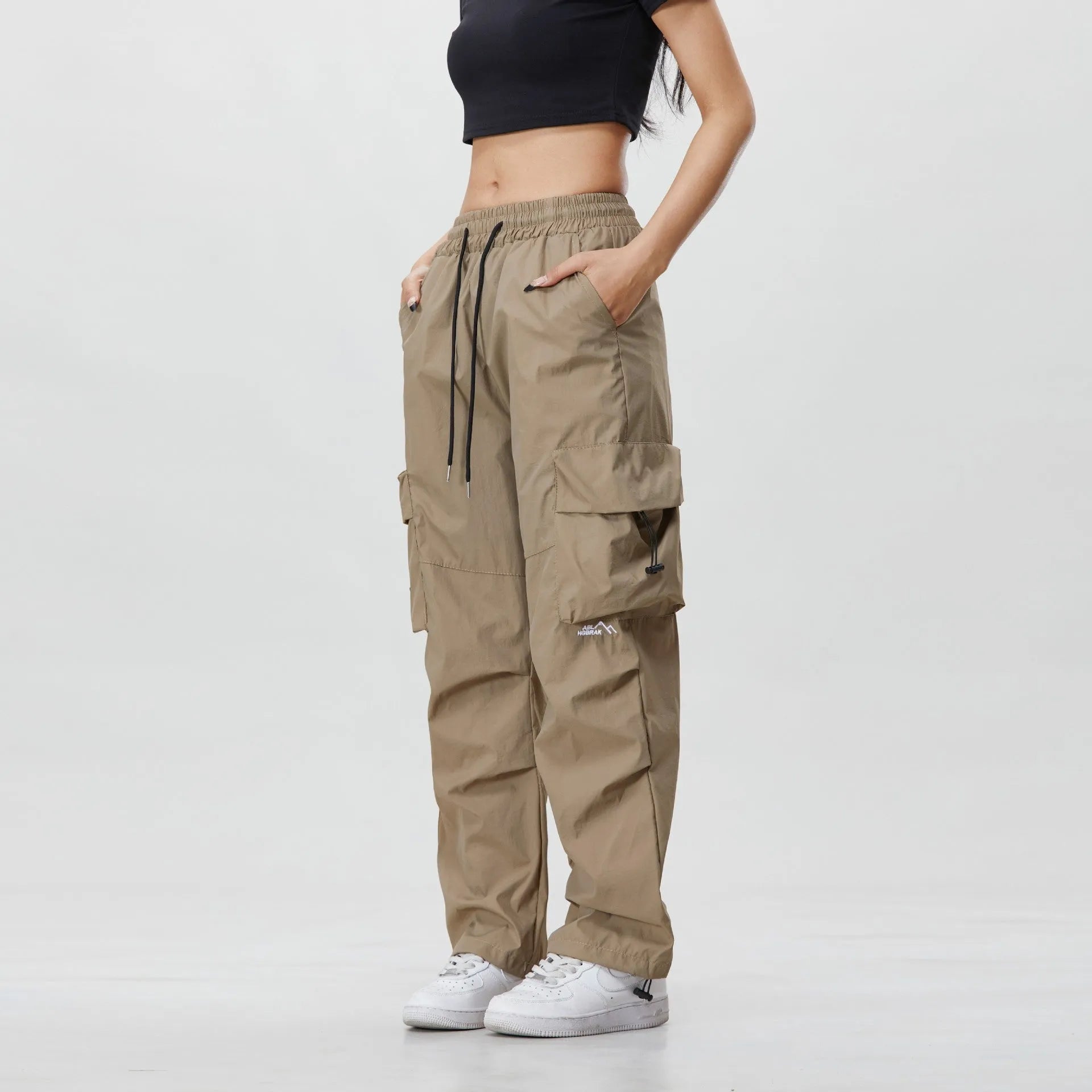Men's retro workwear waterproof mountain trousers in black, cotton polyester blend, mid-waist