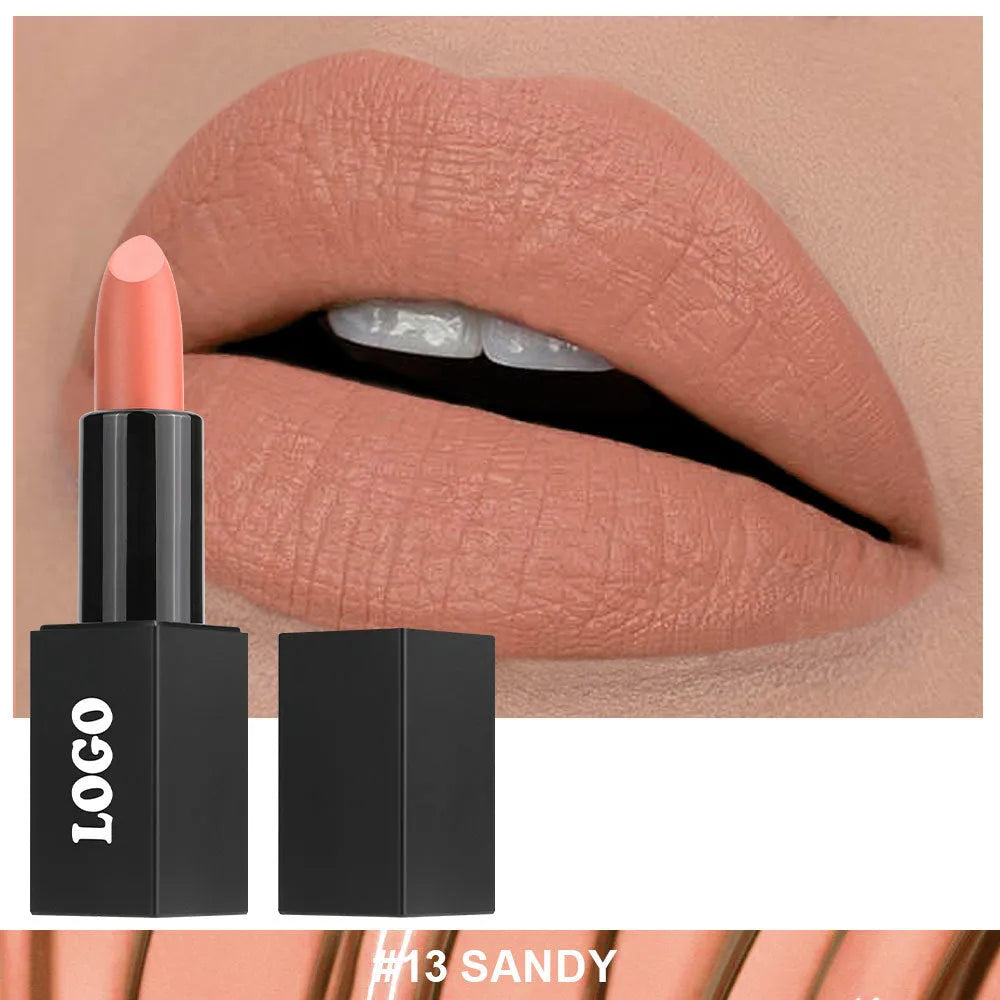 Beauty Does Not Fade matte finish lipstick in one of 24 colours with waterproof anti-discoloration formula.