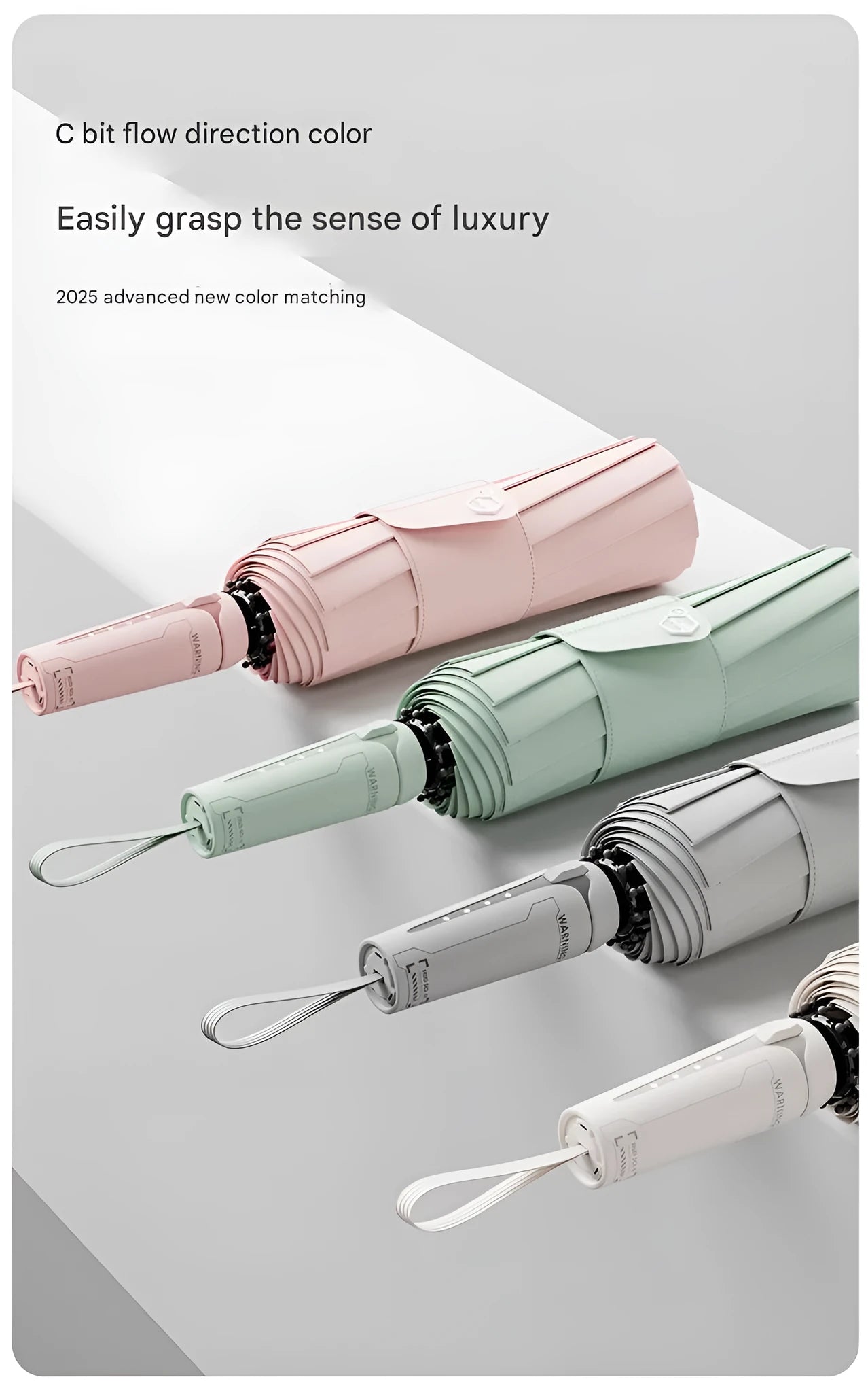 Automatic folding umbrella with 108cm oversized canopy in multiple colour options