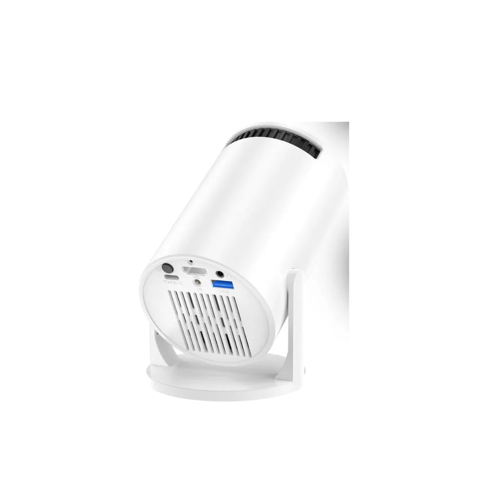 White portable mini wireless projector for home HD viewing.