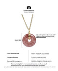 S925 sterling silver necklace with strawberry quartz peace buckle pendant on adjustable cross chain