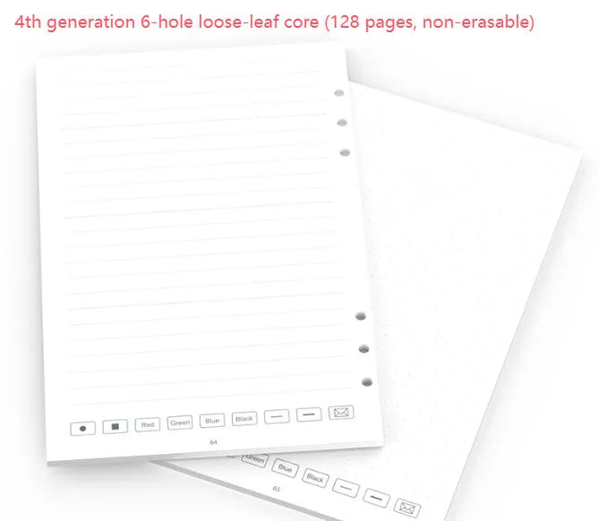 Loose spiral notebook refill core with Zodiac Forest paper and assorted metal pen refills
