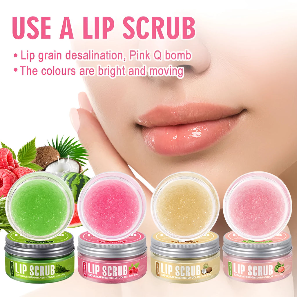 Amatoni fruit flavour lip scrub cream in 30g packaging for exfoliating and moisturising lips.
