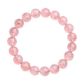 Strawberry quartz crystal bracelet with 10-10.8mm white water geometry beads on wrist