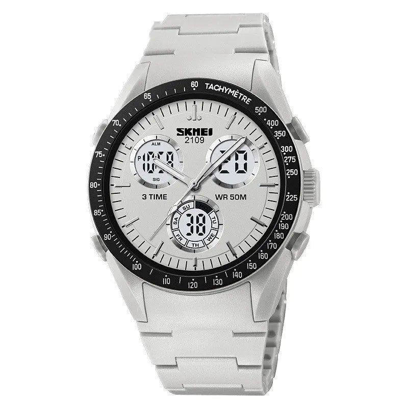 Casual electronic watch with a digital display, TPU strap, and ABS case shown in Army Green camouflage colour.
