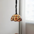 MD-1027 Mediterranean pendant lamp with hand-woven glass shade and ABS body for bedroom or dining room