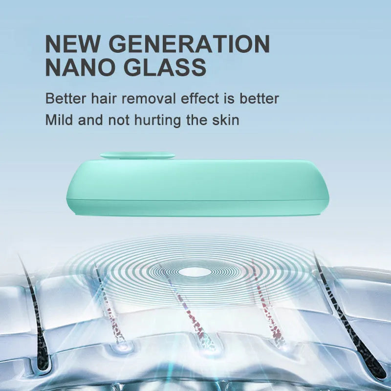 CJEER crystal hair removal eraser tool showing nano-glass surface and metal finger ring on back.
