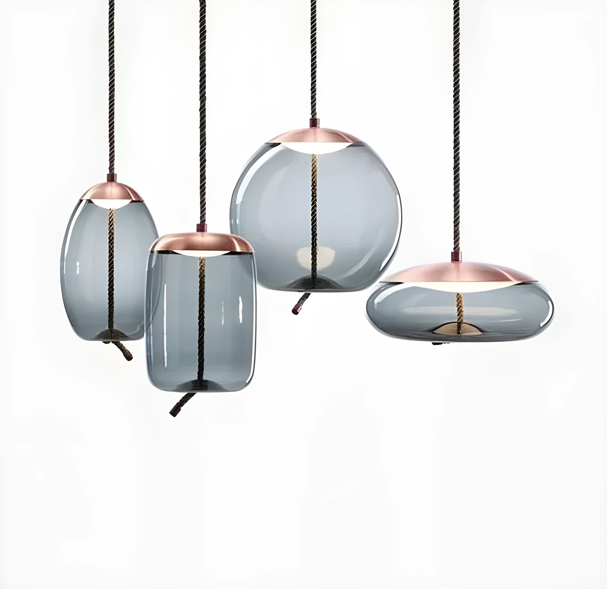 Modern glass chandelier with LED light, 30x30.5cm, for restaurant and home decoration