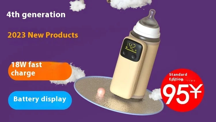 4th generation baby bottle insulation warmer with 8000mAh fast charging battery and universal design