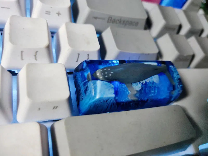 Scenery koi fish design resin keycap for Cherry MX mechanical keyboard switches