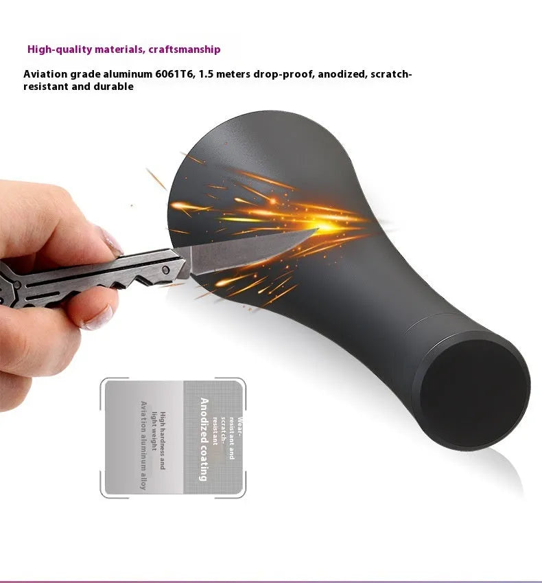 Black anodised aluminium UV flashlight for detecting pet urine stains and insects.