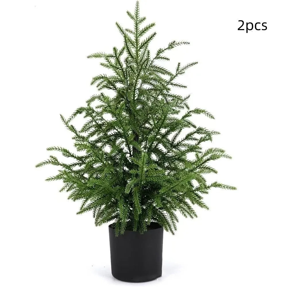 60cm Norfolk Pine Christmas tree in black flower pot with adjustable moving fork branches