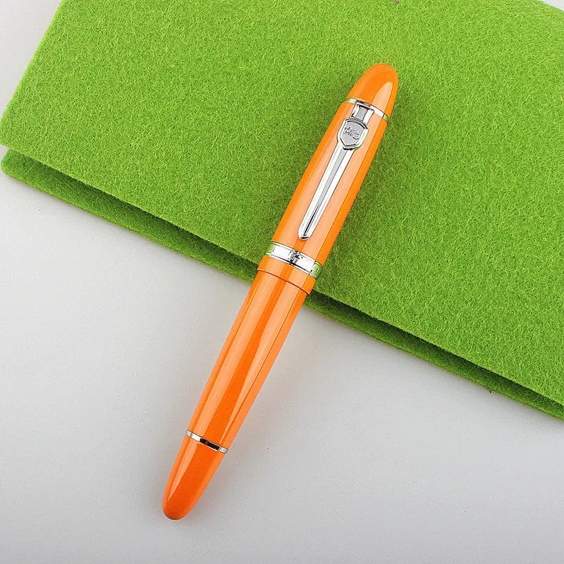 Metal ball pen with pearl bead body and gold clip, 0.5mm tip, in red and gold finish