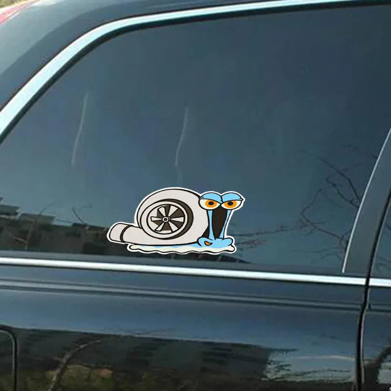 Reflective colourful cartoon snail car sticker for vehicle bumper decoration measuring 12x8 cm