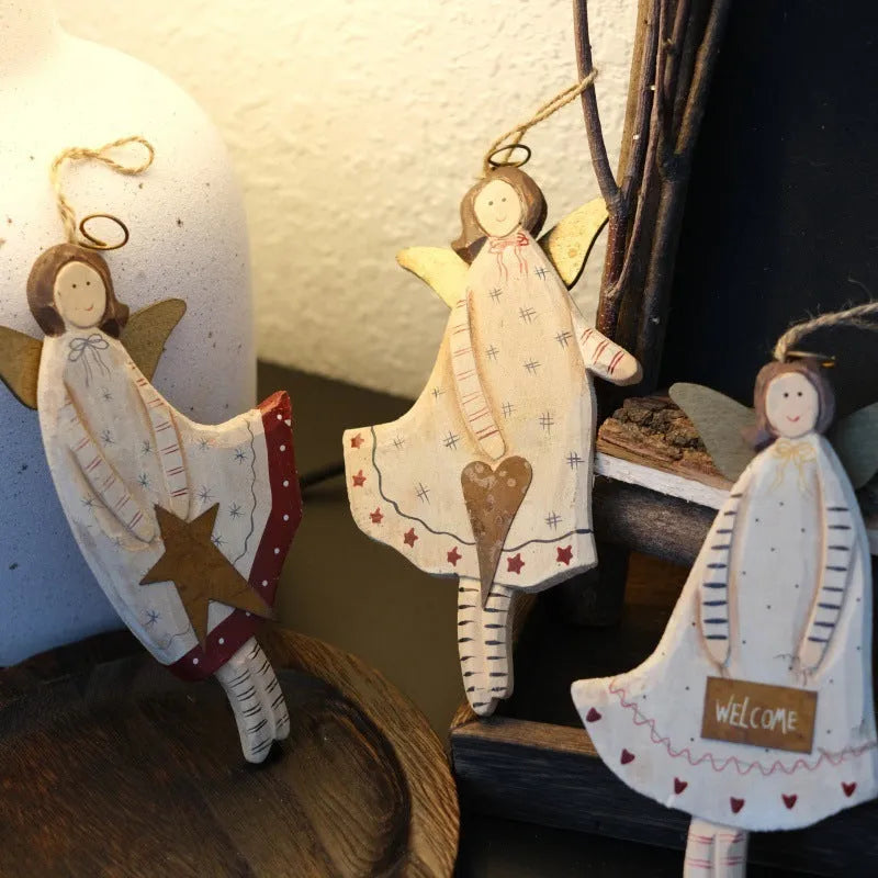 Hand-painted wooden door plaque showing a carved love heart design in a country style.