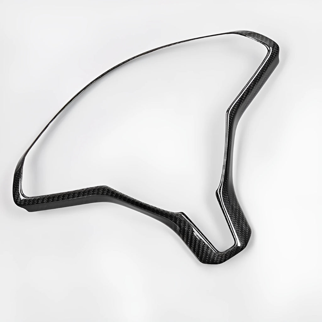 Black carbon fibre style ABS plastic steering wheel decorative frame for Tesla Model S