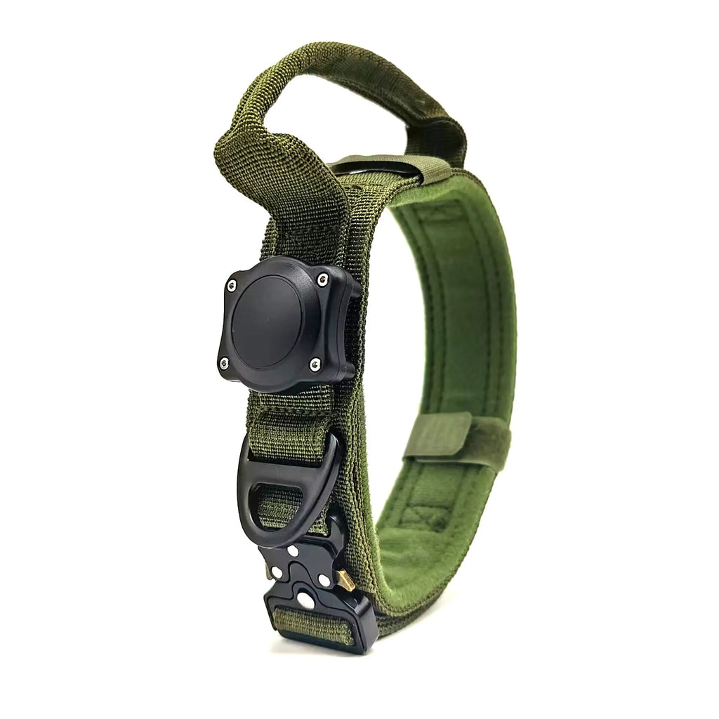 Tactical waterproof dog collar with positioning ring in denim style pattern