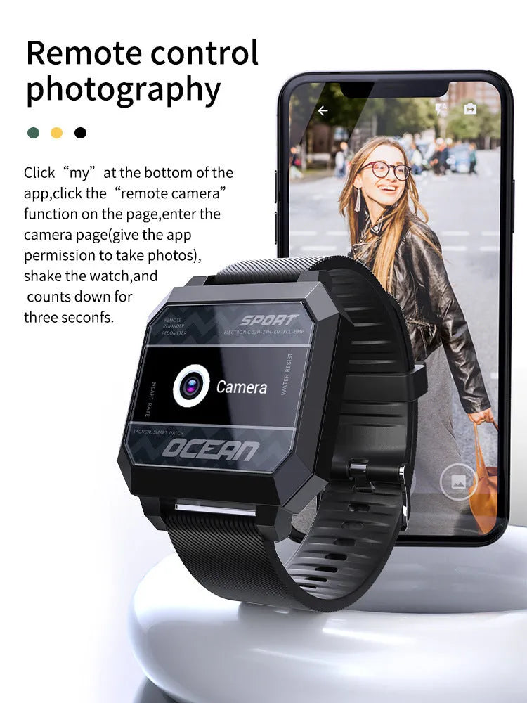 Smart sports watch with heart rate, blood pressure, oximeter and step tracker on 0.96 inch TFT display