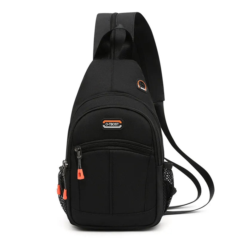 Women's multifunctional Oxford cloth backpack with USB design, medium size, vertical square shape, colour block finish