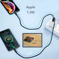 Black braided two-in-one fast charging cable with two Android connectors.