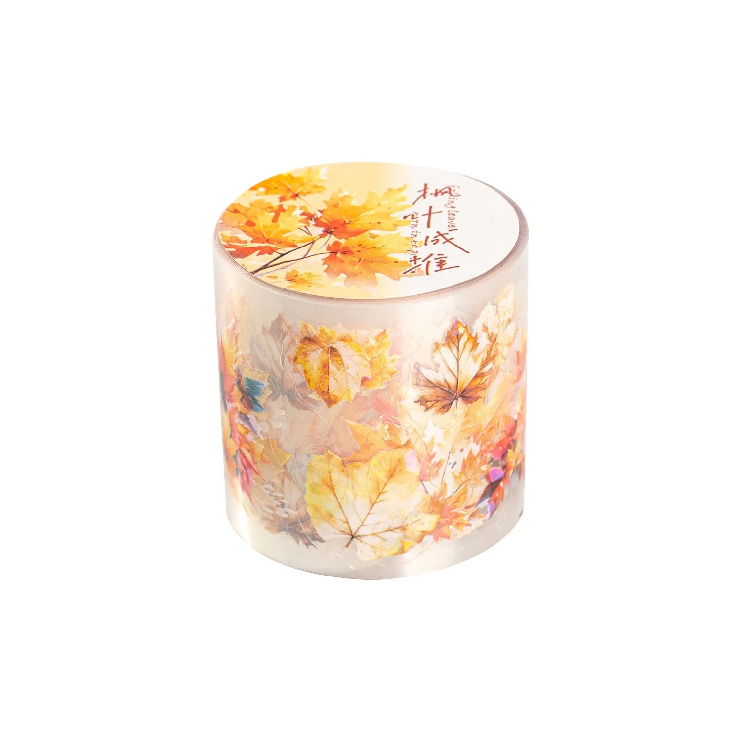 Six rolls of Deciduous Poetry Series decorative stickers showing autumn leaf patterns like ginkgo and maple.