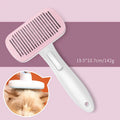Automatic pet hair removal comb for dogs and cats in blue, grey, green, or pink colours