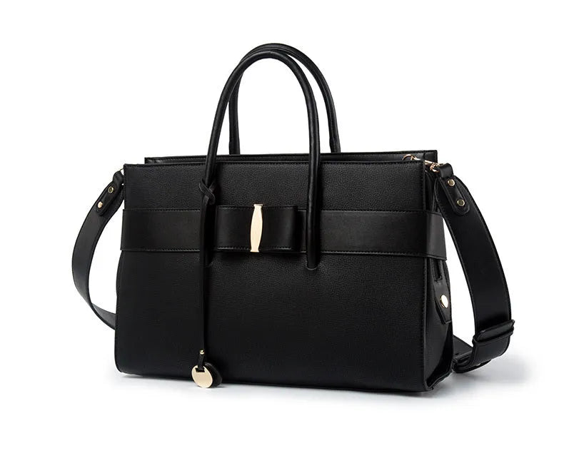 Women's green faux leather computer bag for 13.3 inch laptop with structured design