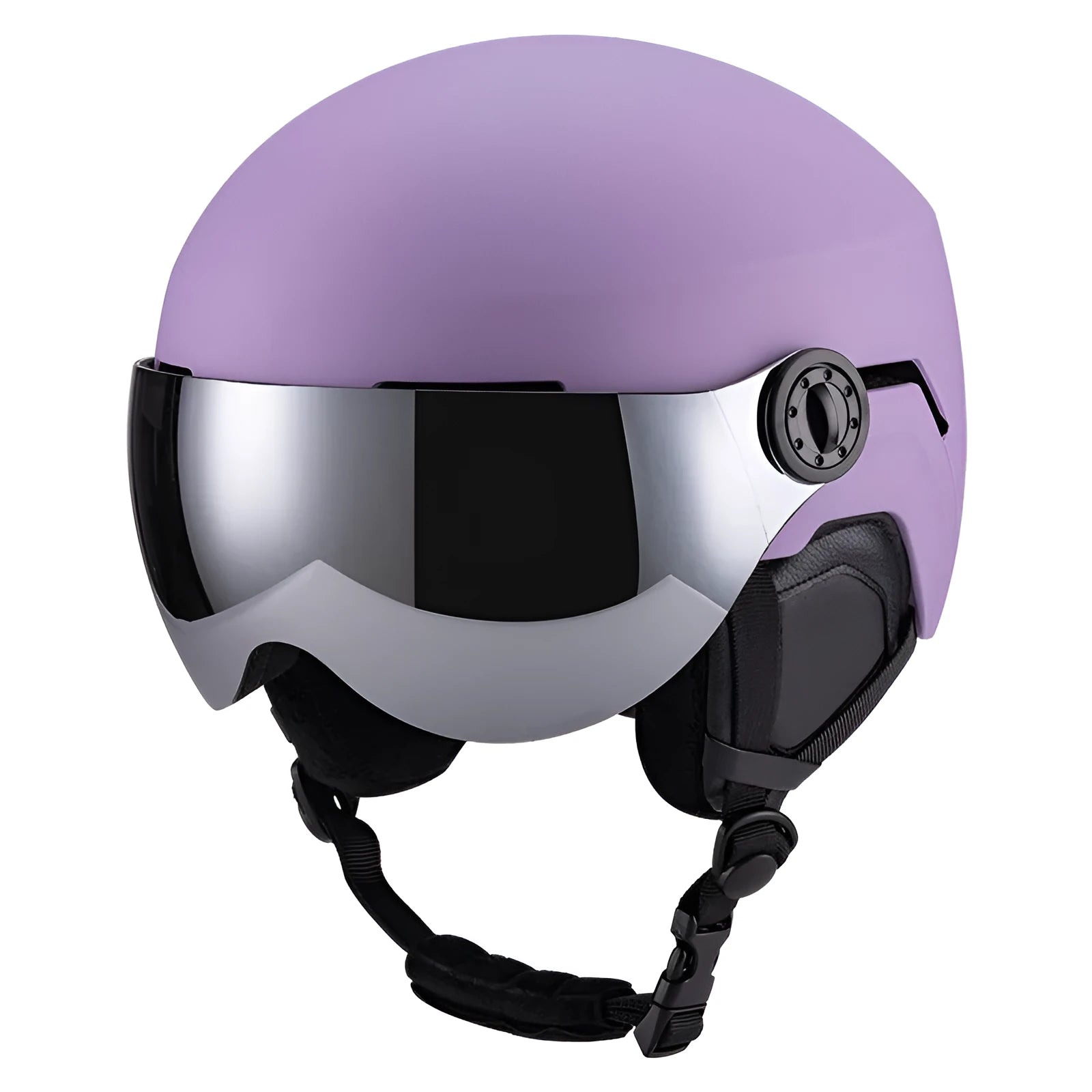 Unisex skiing helmet cover with integrated molding, PC shell, EPS liner, solid colour, black, blue, white, purple, carbon fibre, lotus root starch