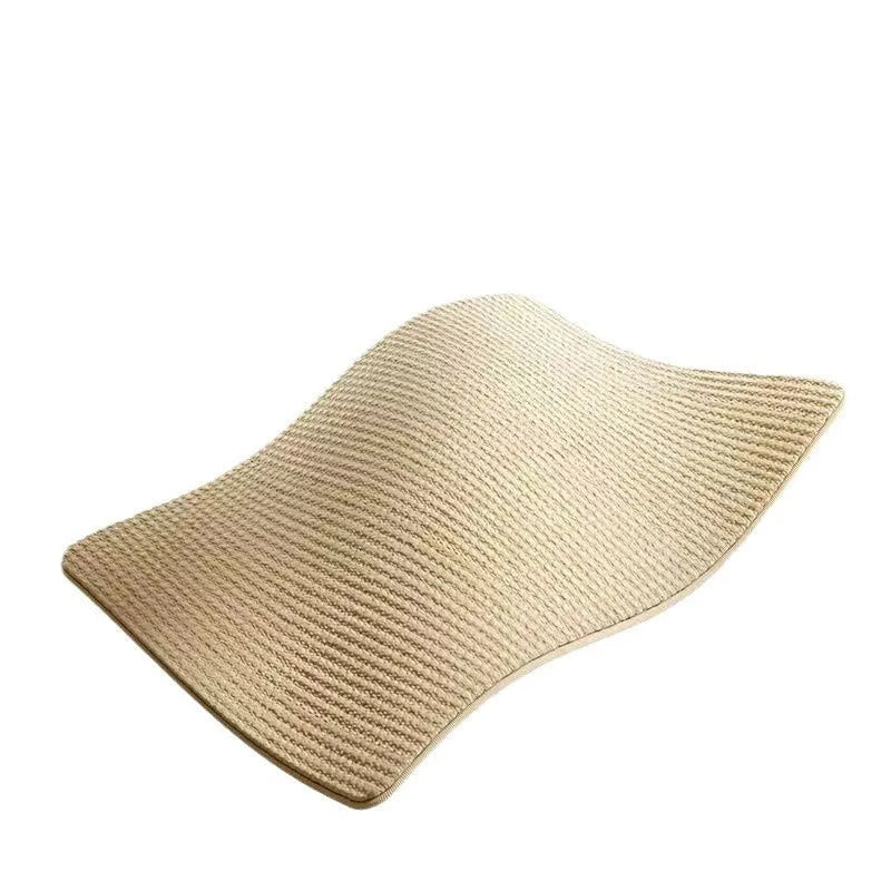 Sisal cat scratch board with woven blanket surface available in small and large pastoral style options