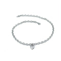 Stainless steel pet pendant necklace with love heart charm on curb chain in gold or silver finish