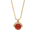 Women's red agate square candy necklace on 925 silver adjustable clavicle chain