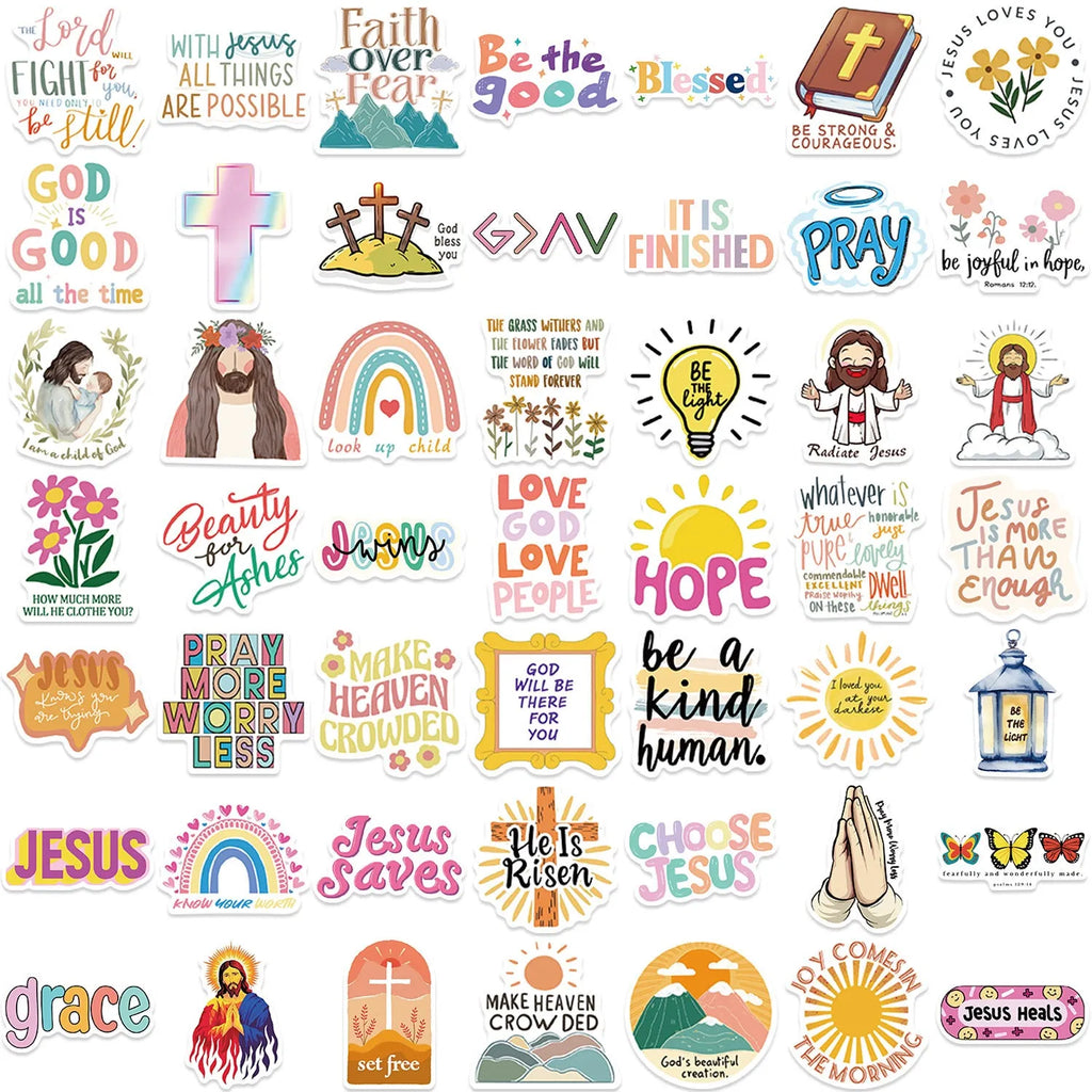 Set of 50 graffiti stickers with random printed patterns for decorative craft projects