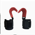 Black fitness wrist brace with hook for pull-up assistance on horizontal bar