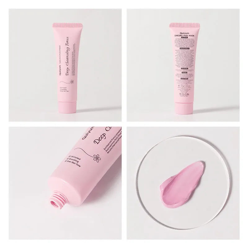 30g jar of cherry blossom mud mask for facial cleansing and moisturising