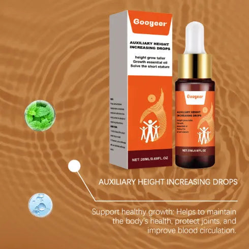 Googeer 20ml height increasing drops bottle with dropper containing peppermint extract and vitamin B1