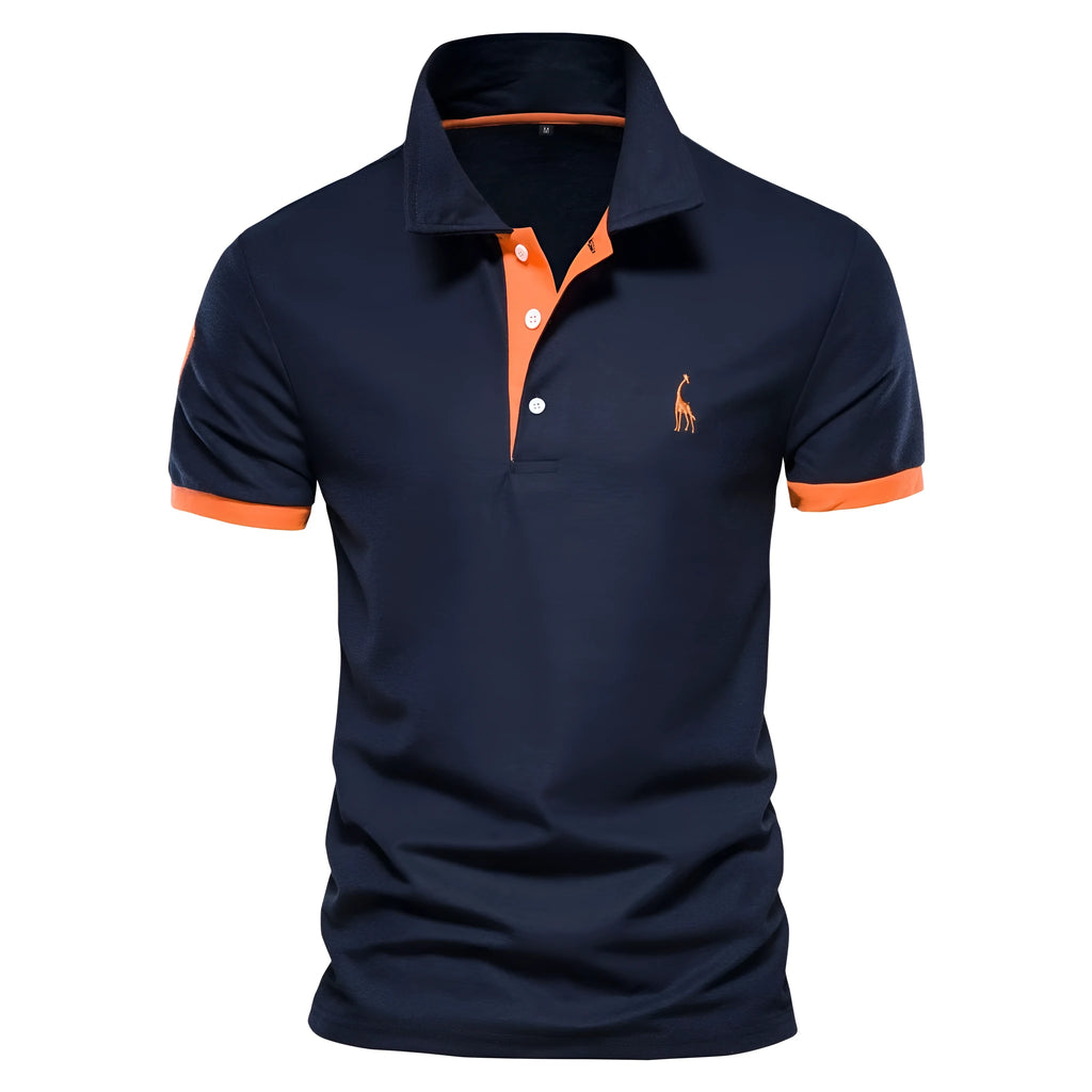 Men's slim fit t-shirt with an embroidered deer design on the chest, available in various colours.
