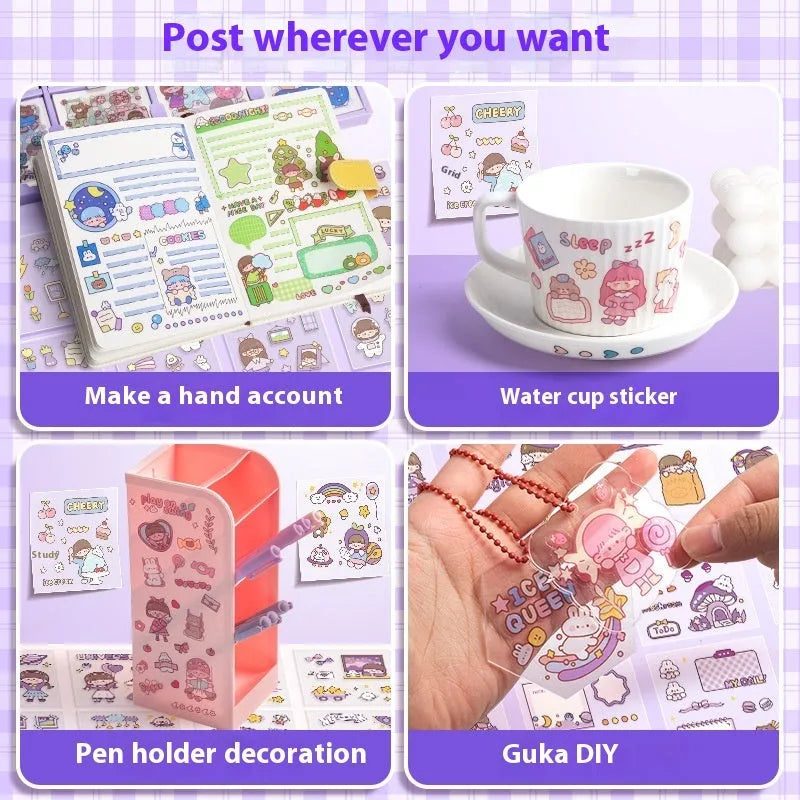 Children's sticker collection notebook with five cute theme packs for creative organisation