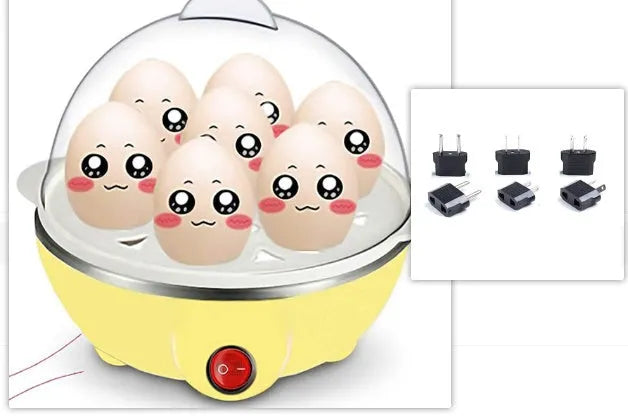 Intelligent egg cooker with automatic power off and anti-dry burning feature in Blue, Pink, Yellow and sets.