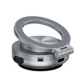 Magnetic car phone holder with vacuum adsorption mount in black, pink, and silver colour options