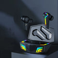 Small black wireless Bluetooth earplug headset for sports and gaming.