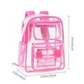Large transparent PVC travel backpack in black, shown from the side, suitable for airport security and events.