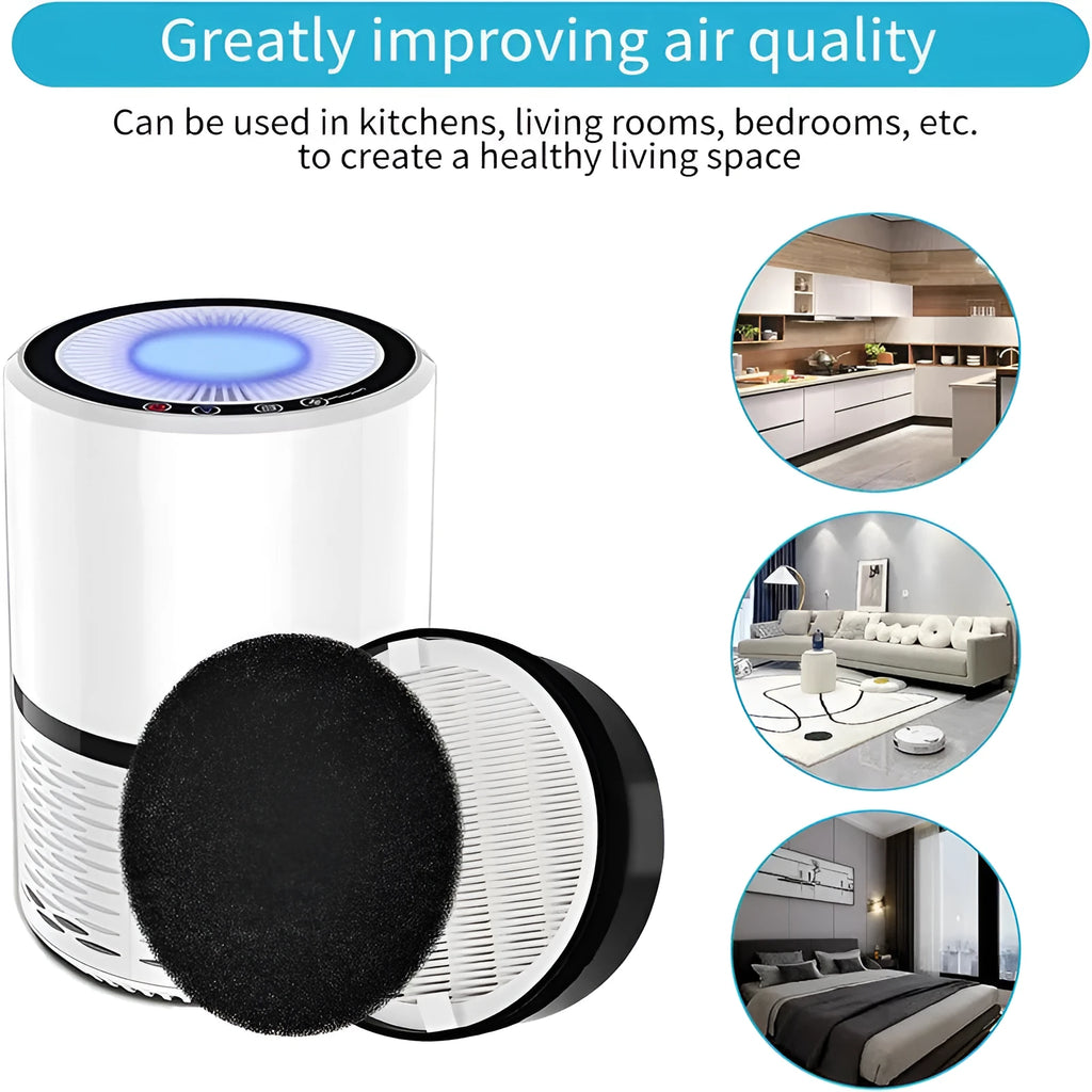Levoit LV-H132 air purifier replacement filter set with white HEPA screen and grey activated carbon layer.