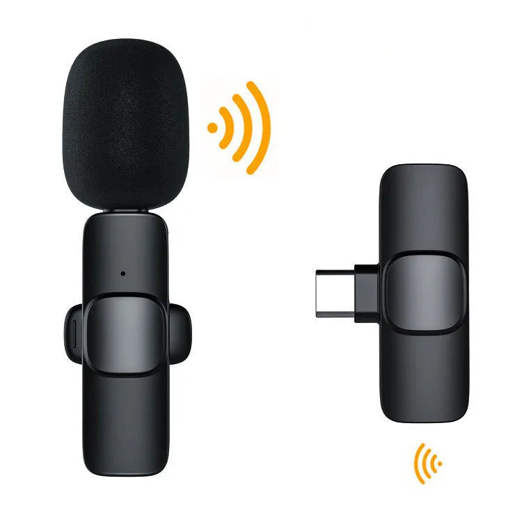 Wireless lavalier noise reduction microphone with 2.4GHz Bluetooth and rechargeable battery
