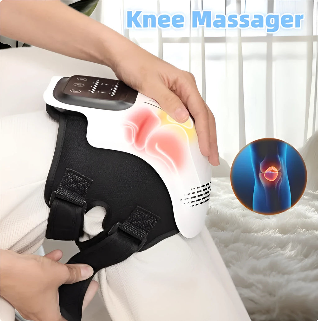 Intelligent kneading heating knee massager with infrared and vibration, rechargeable via USB, in Set colour option