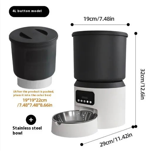 4-litre smart automatic pet feeder with control panel and optional camera