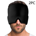 Black elastic cloth gel eye mask for headache relief cold compress