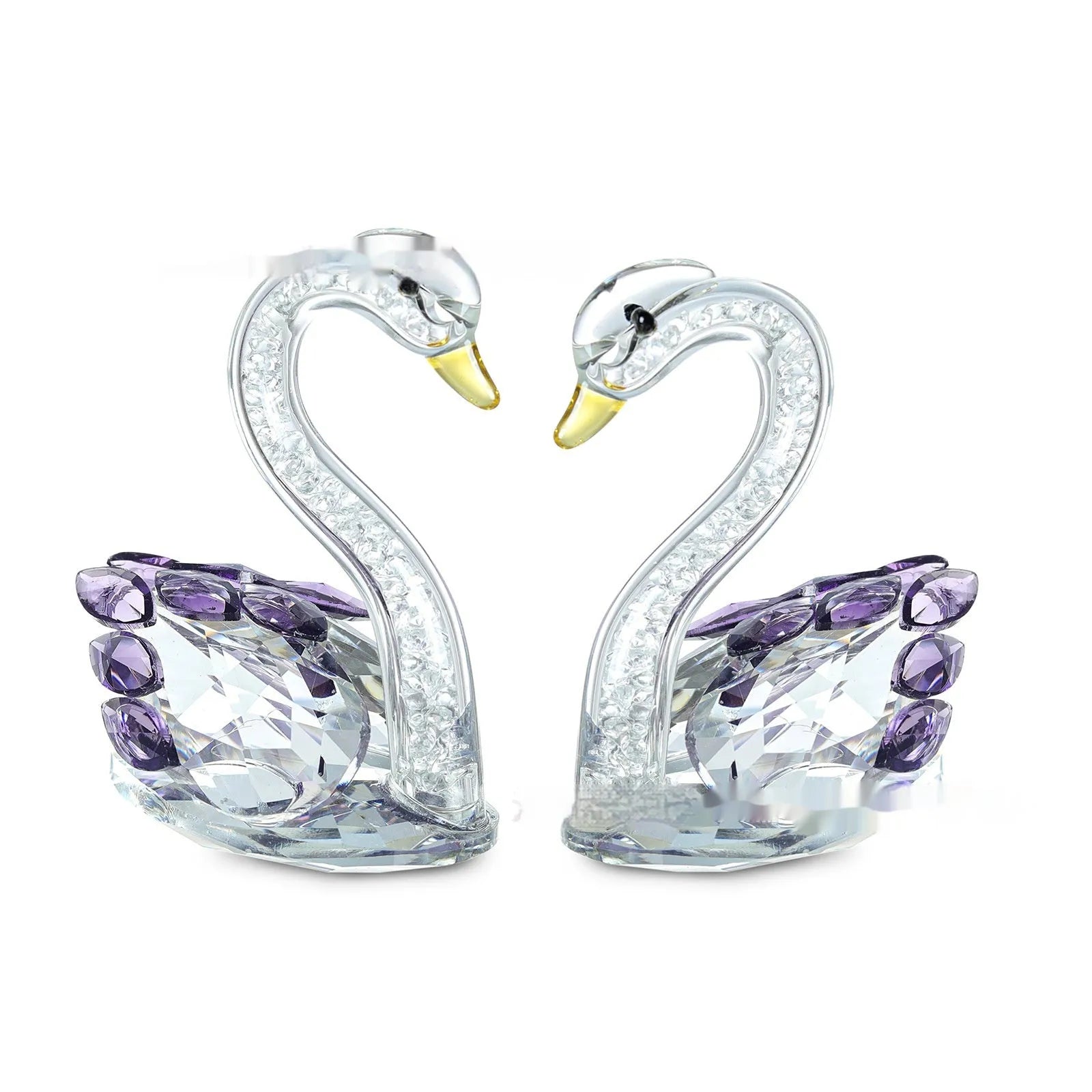 White crystal swan ornament in modern simplicity style with colour options
