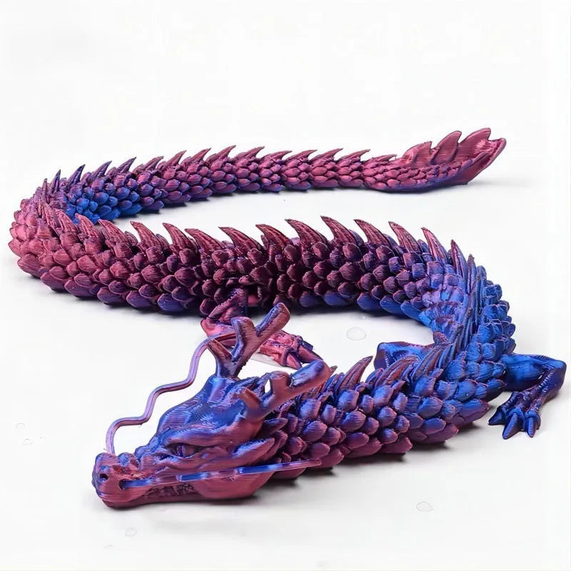 30 cm long 3D printed Chinese dragon car decoration ornament in plastic with hanging attachment