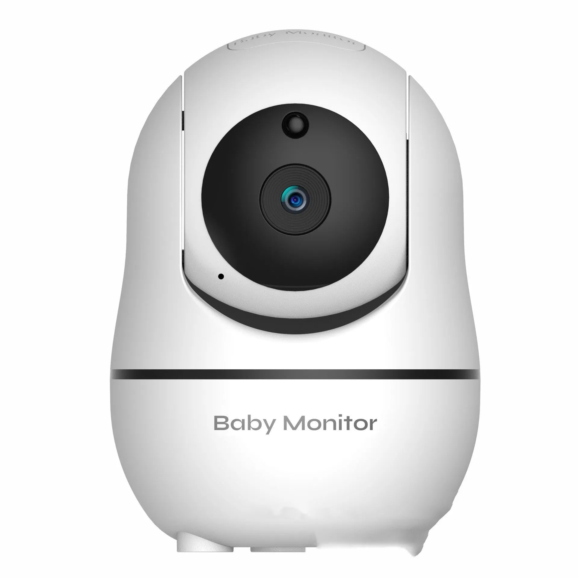 White wireless baby monitor with 7 inch 1080P screen, night vision, and two-way intercom in nursery
